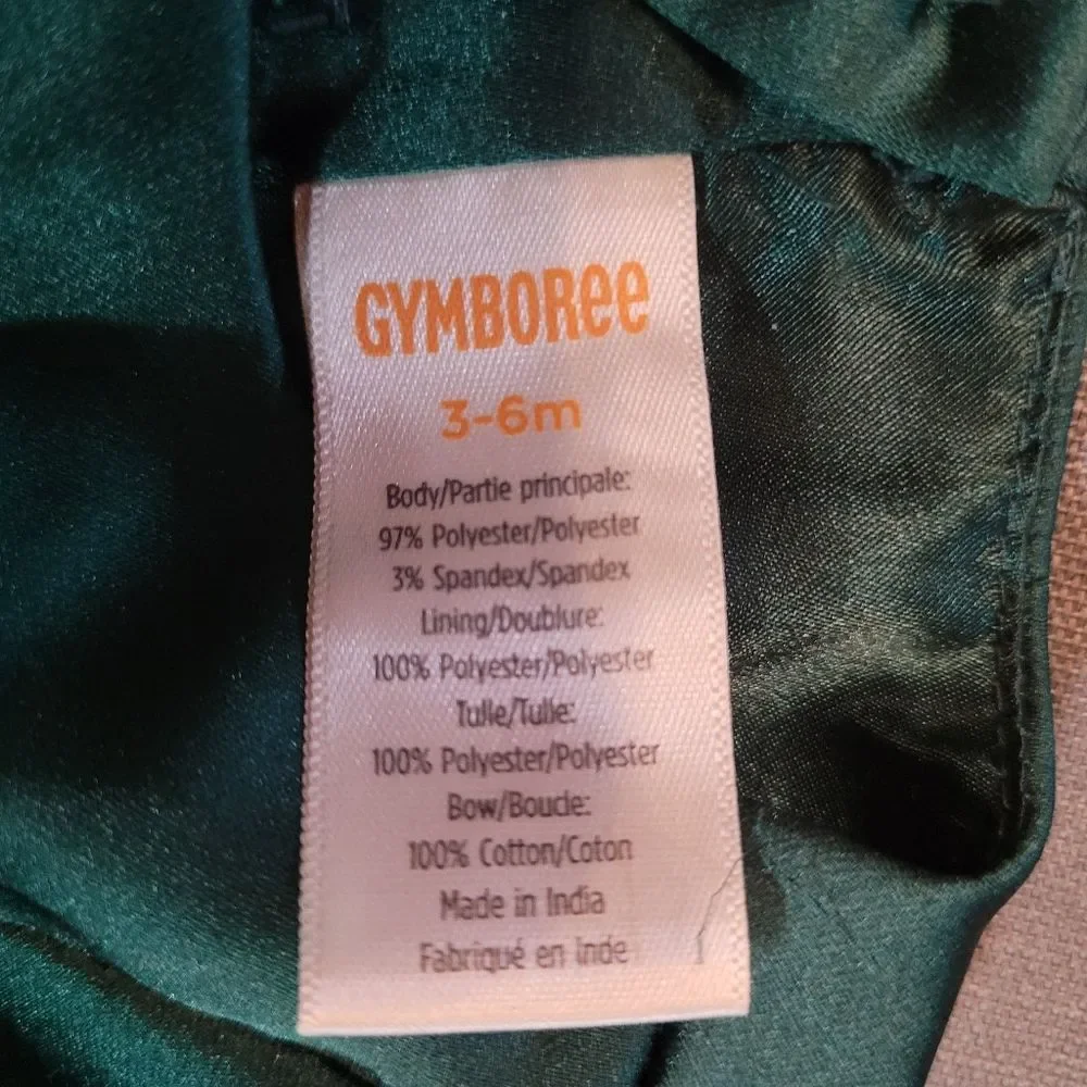Gymboree size 3-6 months Plaid Bow Pintuck Dress - Nutcracker - Green